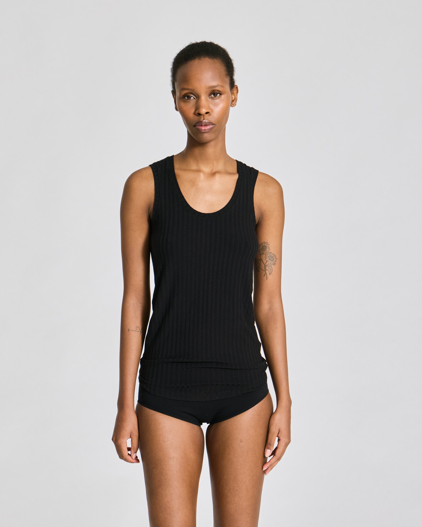 GAI+LISVA Anastasia S´less Rib Top Tops & T-shirts 652 Stretch Limo Black