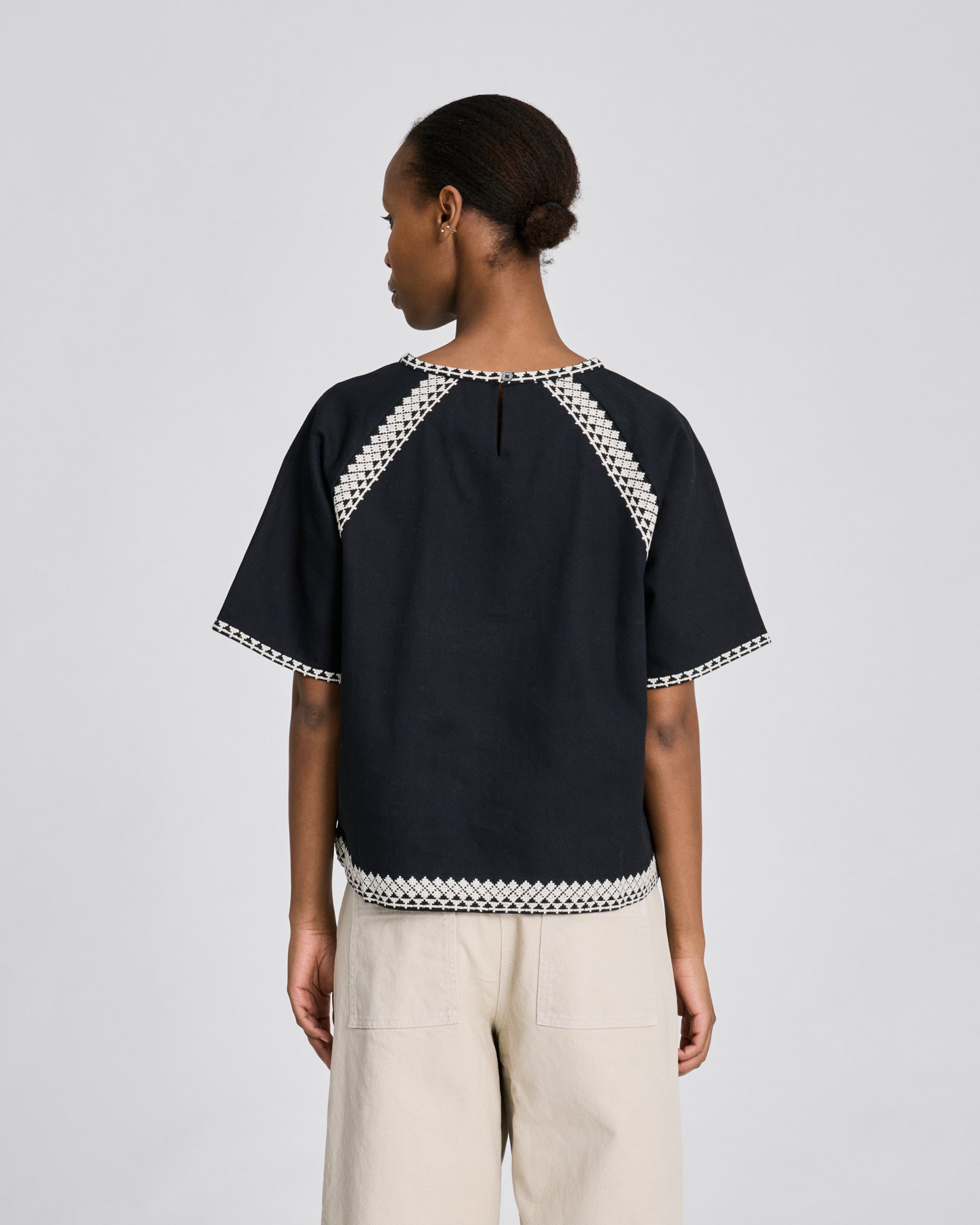 GAI+LISVA Angie S/S Cotton Twill Blouse Shirts & Blouses 650 Black