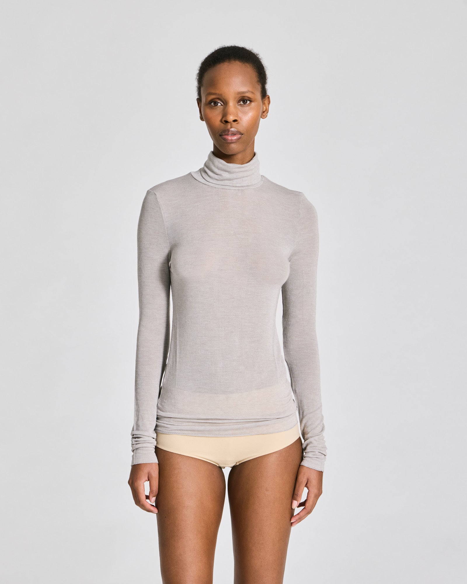 GAI+LISVA Anna Wool Turtleneck Tops & T-shirts 601 Light Grey Melange