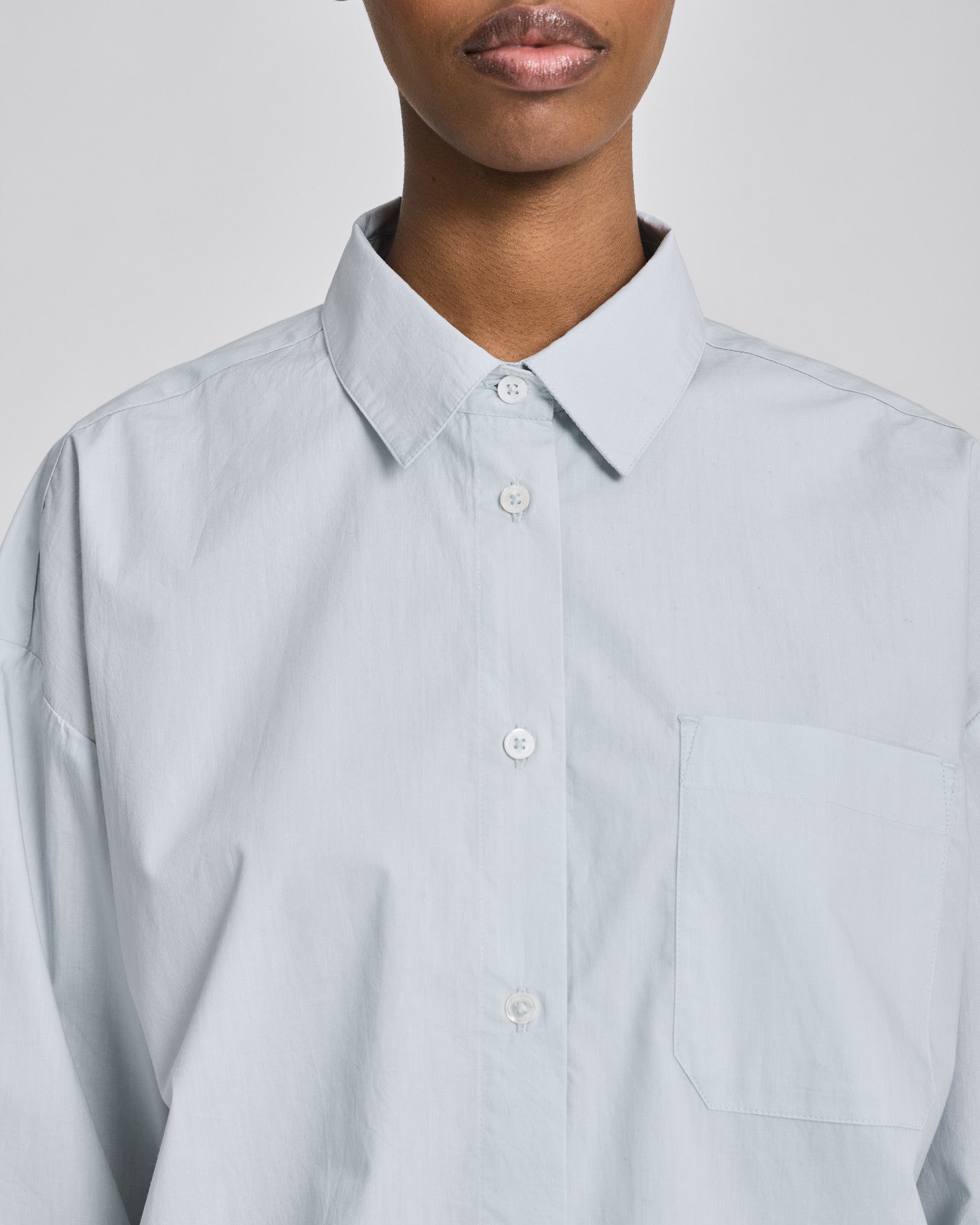 GAI+LISVA Astrid L/S Light Poplin Shirt GOTS Shirts & Blouses 711 Aqua