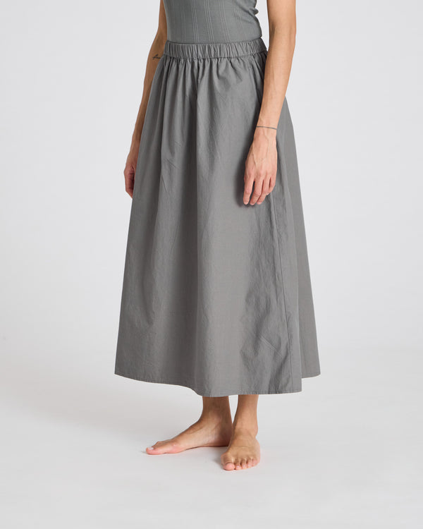 GAI+LISVA Astrid Long Skirt Poplin Dresses & Skirts 193 Metal Grey