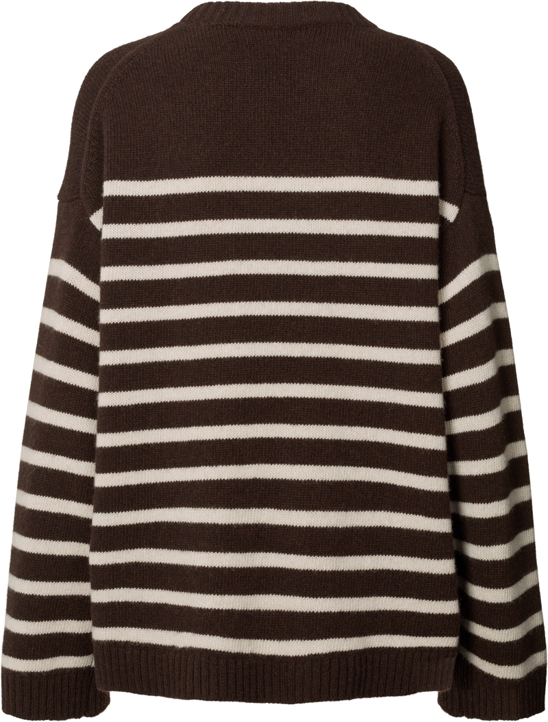 GAI+LISVA Barbera Stripe Lambswool Jumper Knit 681 Mulch