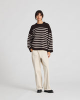 GAI+LISVA Barbera Stripe Lambswool Jumper Knit 681 Mulch