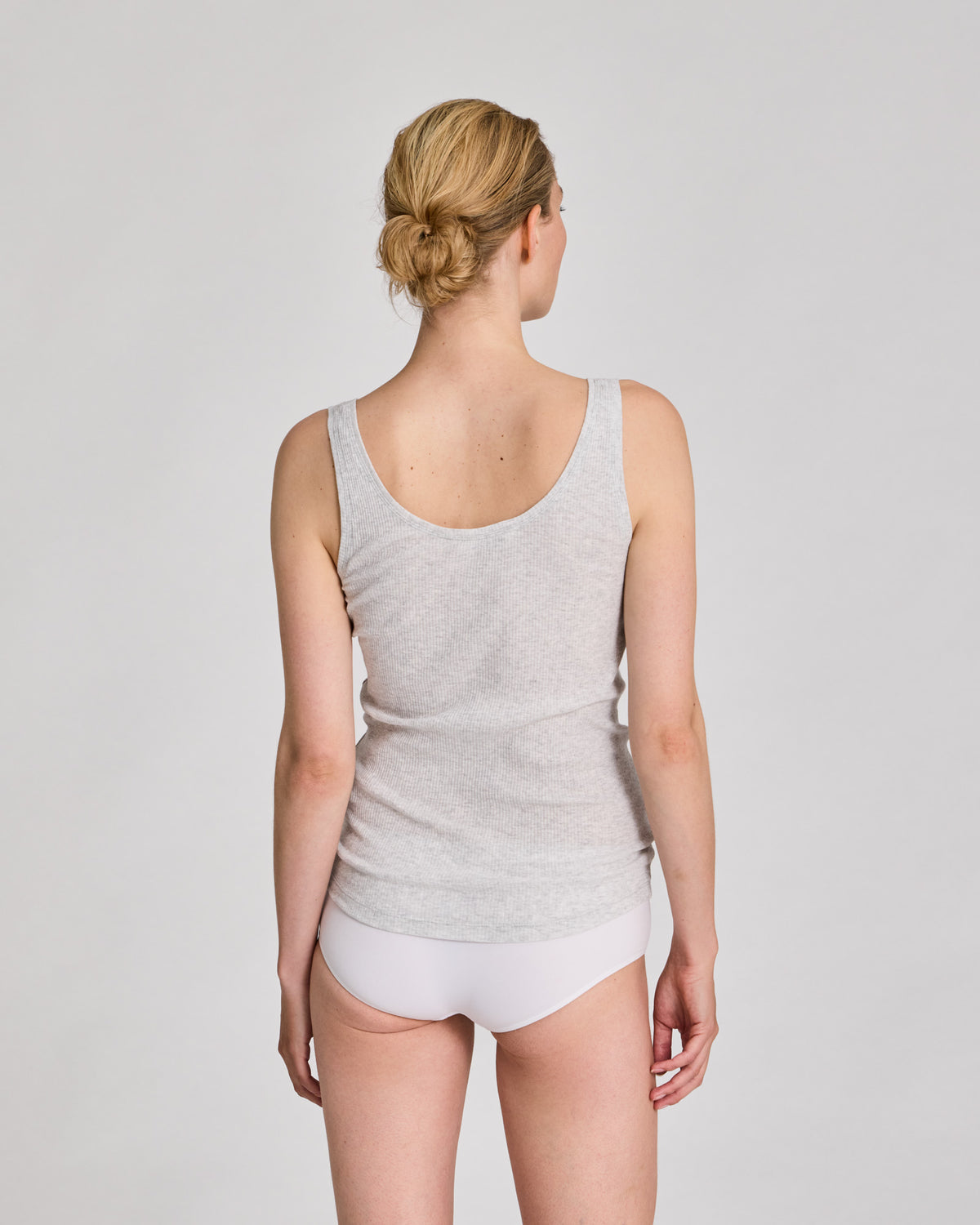 GAI+LISVA Beate Cotton Top Tops & T-shirts 601 Light Grey Melange