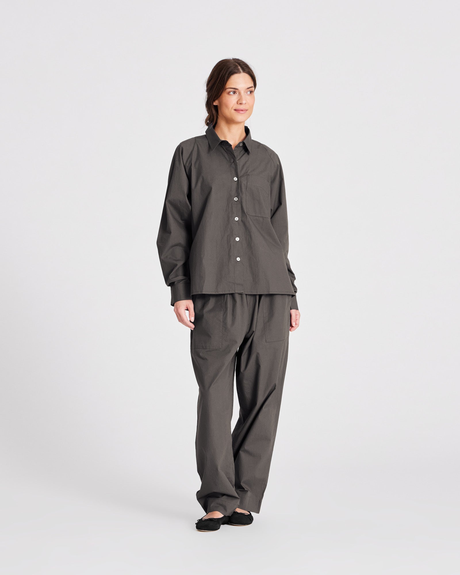 GAI+LISVA Bella Raglan L/S Poplin Short Shirt GOTS 243975 Top 191 Beluga