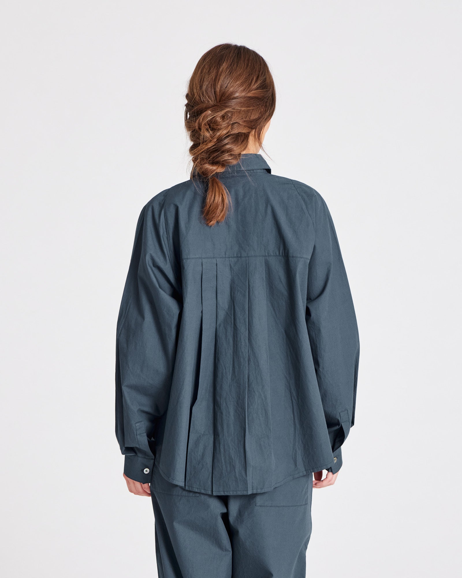 GAI+LISVA Bella Raglan L/S Poplin Short Shirt GOTS 243975 Top 472 Denim Blue