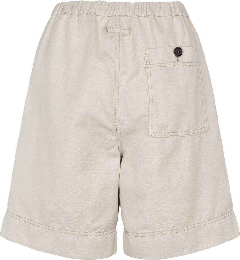 Cille Cotton Linen Shorts - Ecru