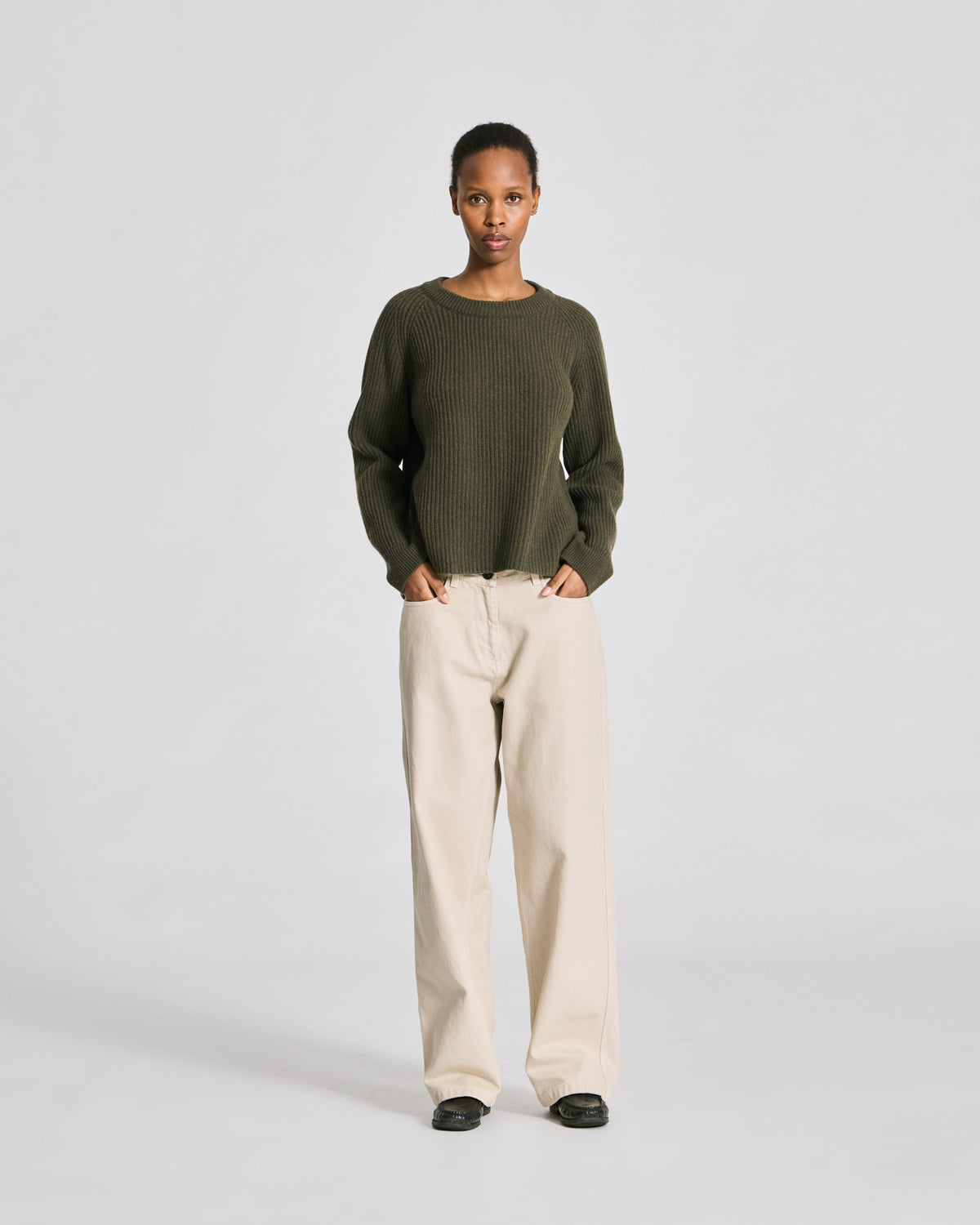 GAI+LISVA Dorthea L/S Pullover Lambswool Knit Lambswool l Knitwear 170 Olive Night Melangé