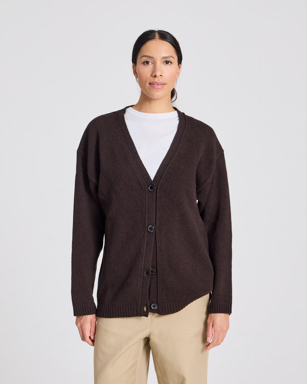 GAI+LISVA Edith Lambswool Cardigan GOTS 243975 Knit 681 Mulch