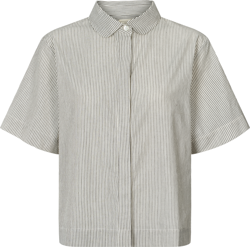 GAI+LISVA Elena S/S Shirt Gots 243975 Shirt 126 Mulch White Stripe
