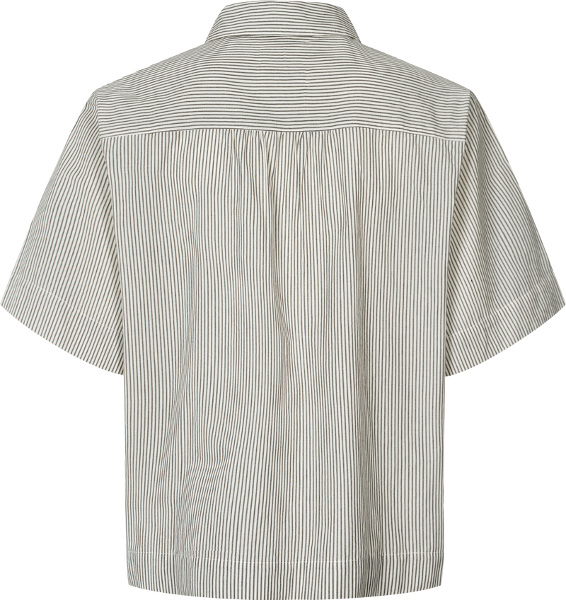 GAI+LISVA Elena S/S Shirt Gots 243975 Shirt 126 Mulch White Stripe