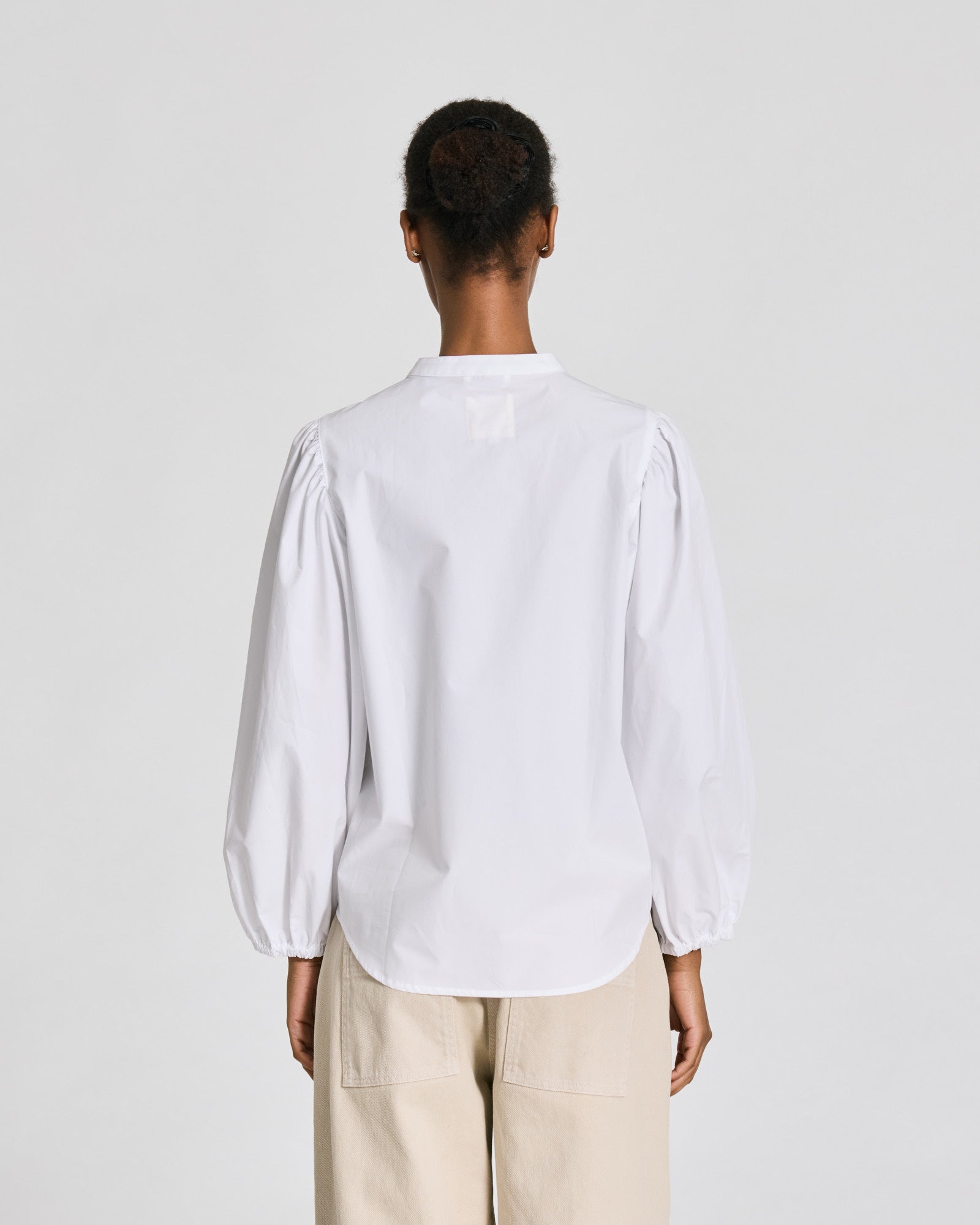 GAI+LISVA Elinor Poplin Stand Collar Shirt GOTS Shirts & Blouses 100 White
