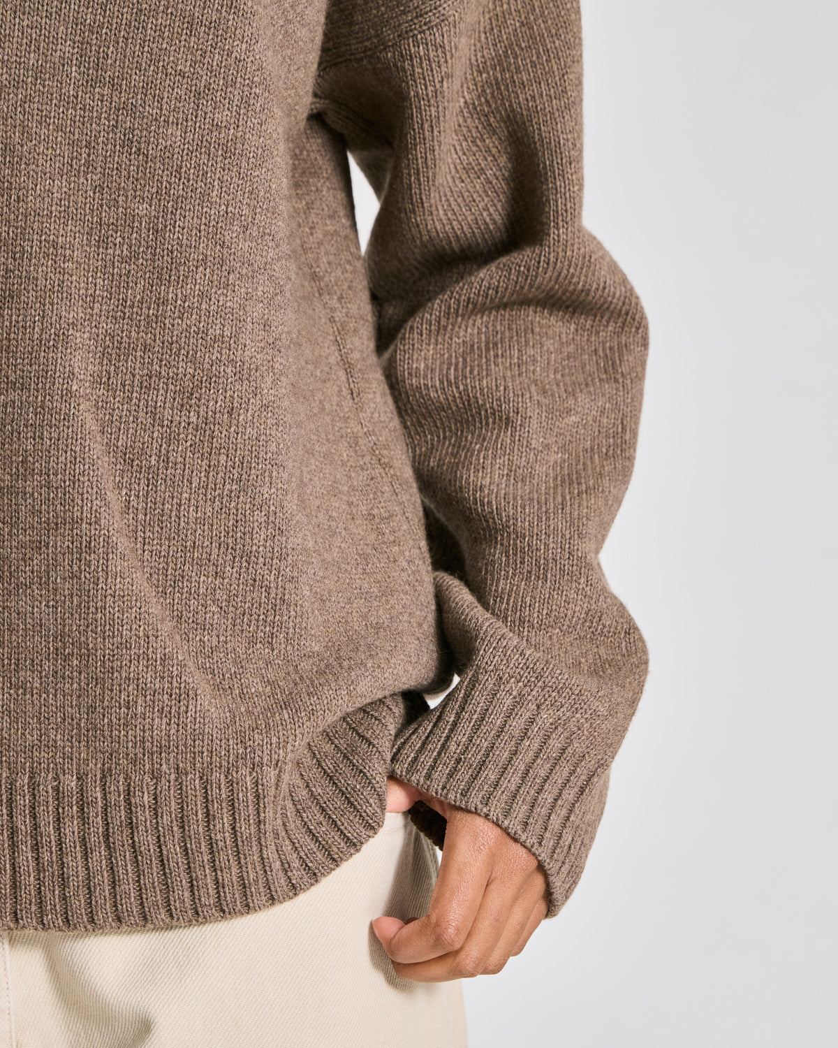 LISVA Elvira Lambswool V-neck Knit Lambswool l Knitwear 756 Mole Melangé