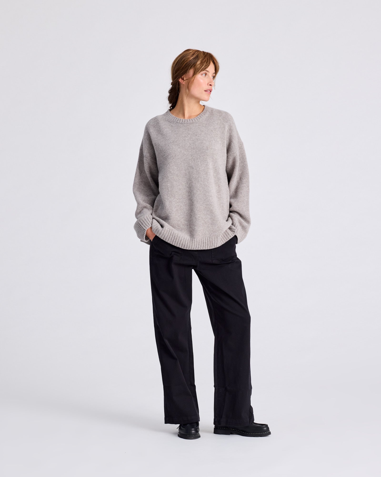 GAI+LISVA Emely Lambswool Knit GOTS Knitwear 173 Stone Grey