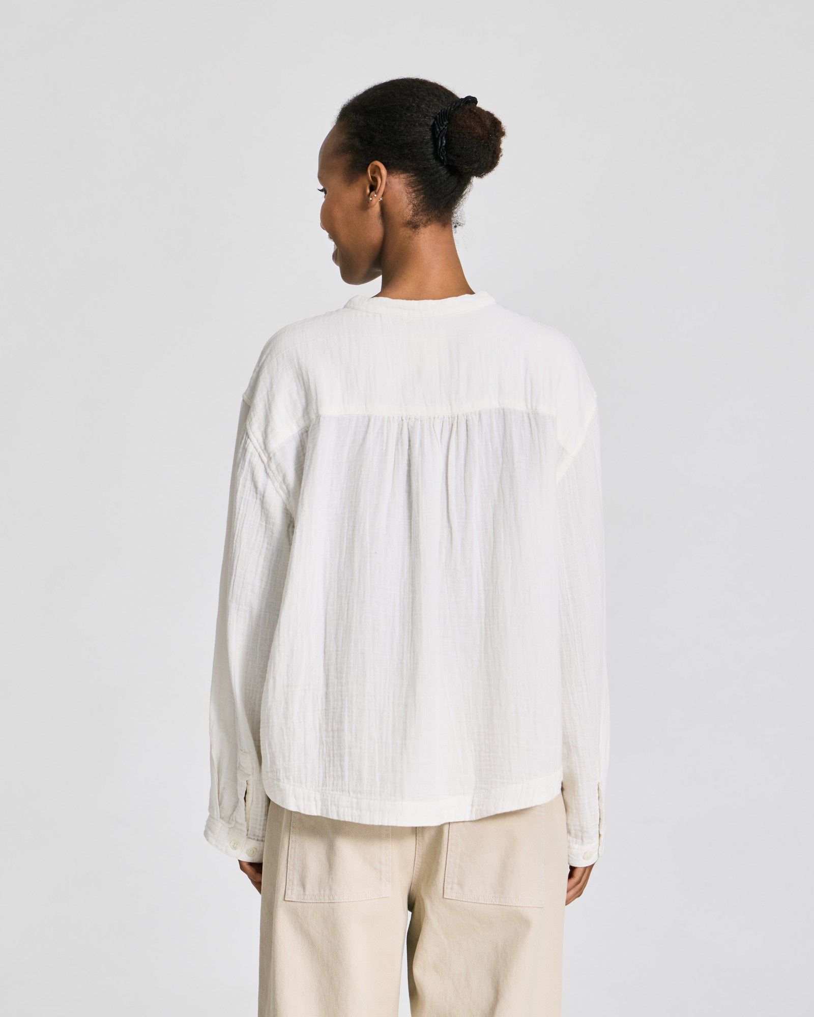 GAI+LISVA Gunhild L/S Double Cloth Shirt GOTS Shirts & Blouses 124 Whisper White