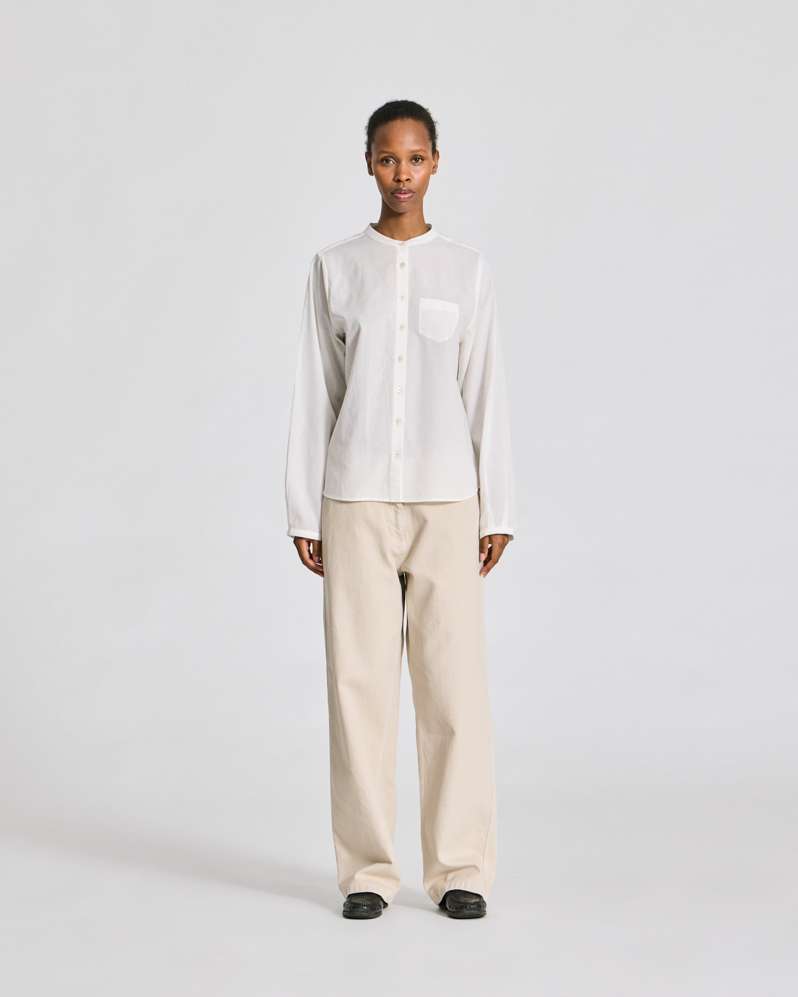 GAI+LISVA Helena L/S Cotton Stand Collar Voile Shirt Shirts & Blouses 762 Egret