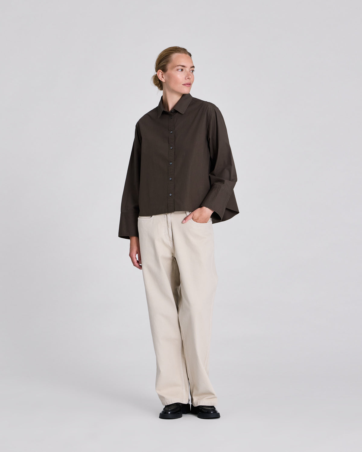 GAI+LISVA Isabella L/S Poplin Shirt Shirts & Blouses 651 Black Olive