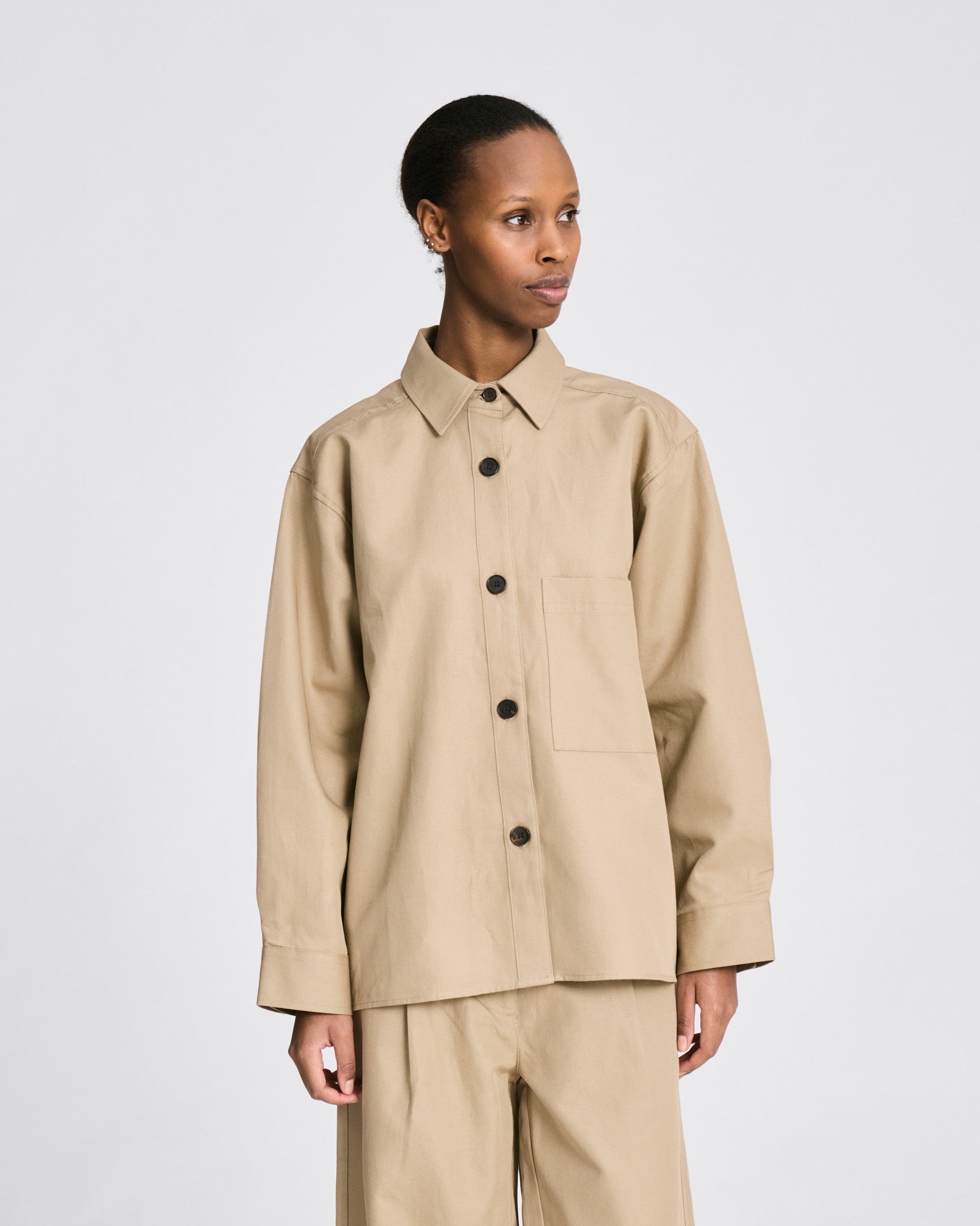 GAI+LISVA Jannie Cotton/Linen Twill Shirt Shirts & Blouses 735 Chinchilla