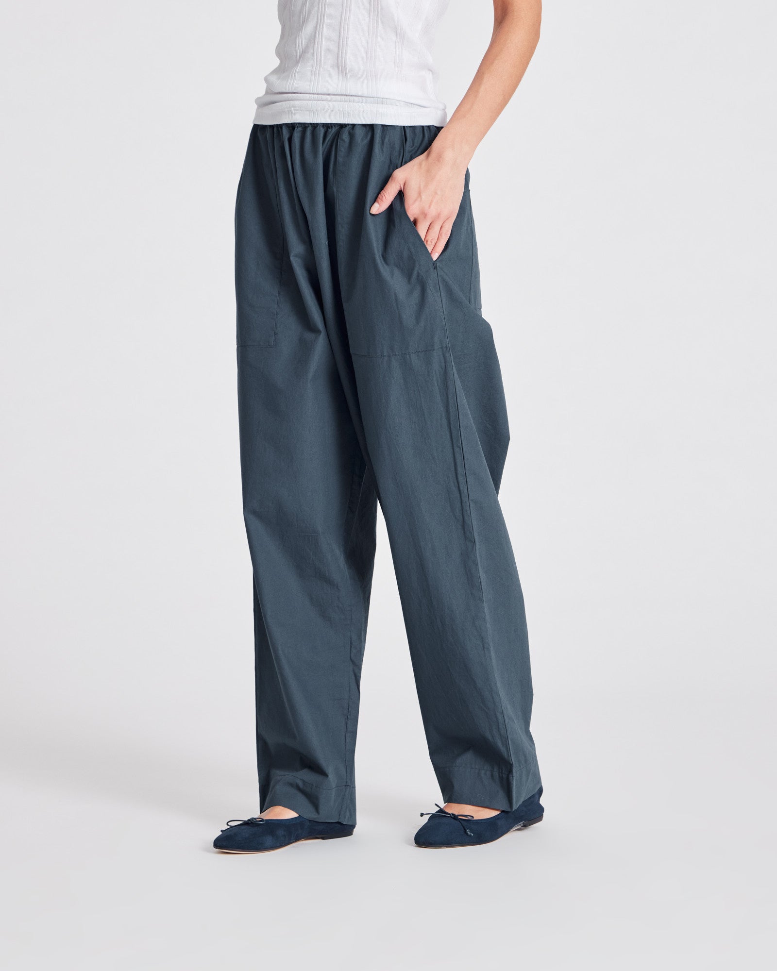 GAI+LISVA Jasmin Poplin Pants GOTS Pants & Shorts 472 Denim Blue