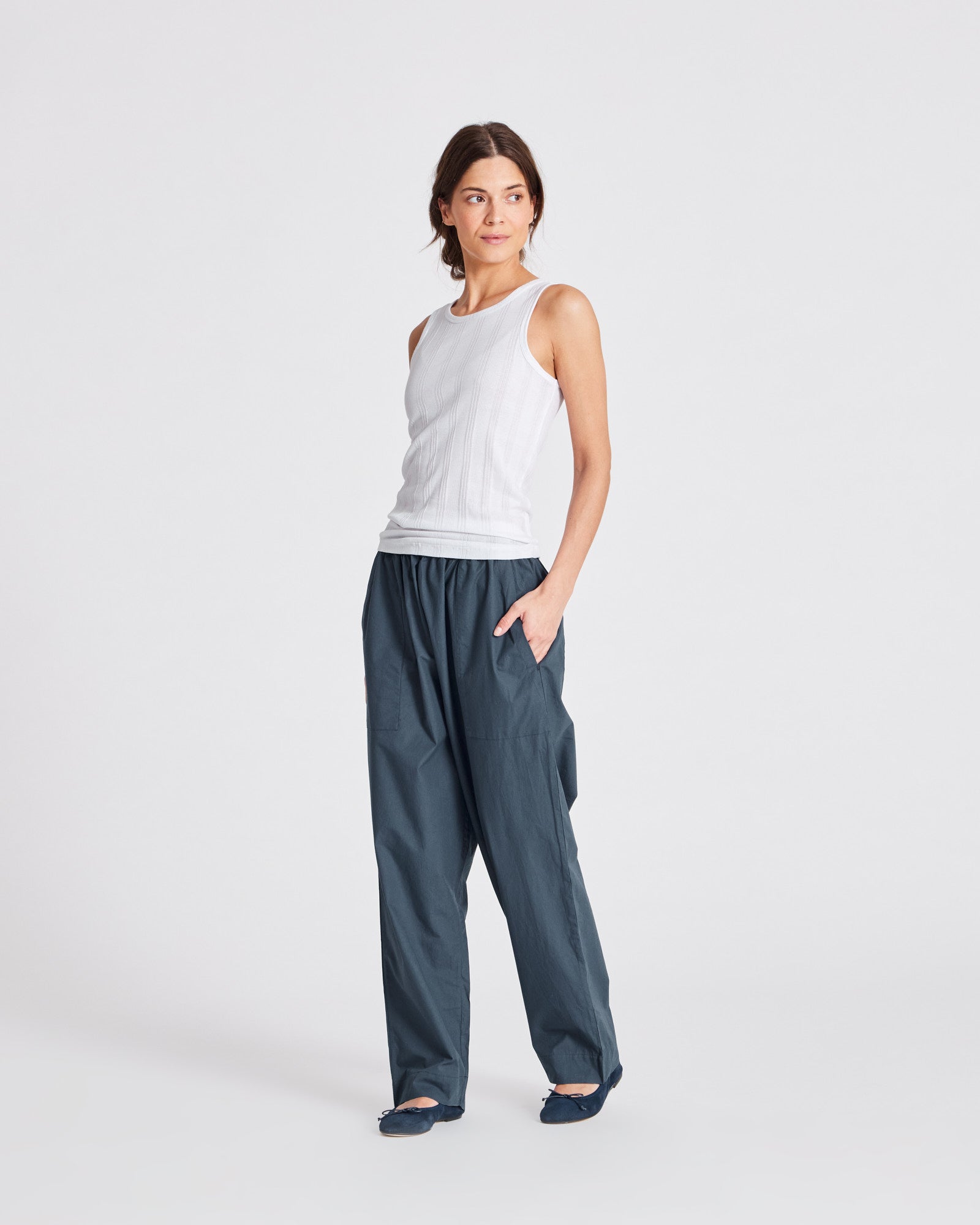 GAI+LISVA Jasmin Poplin Pants GOTS Pants & Shorts 472 Denim Blue