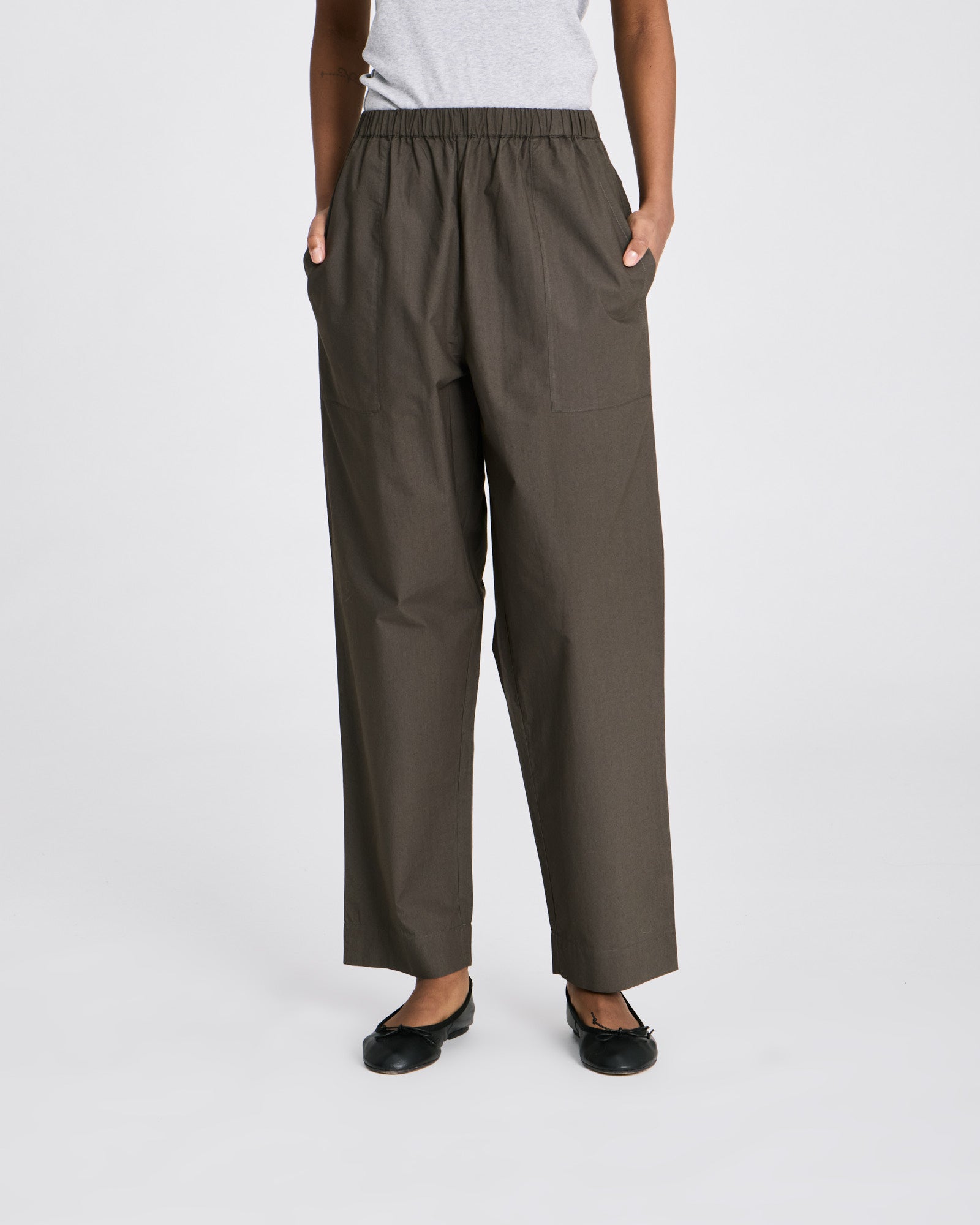 GAI+LISVA Jasmin Poplin Pants GOTS Trousers & Shorts 750 Black Ink