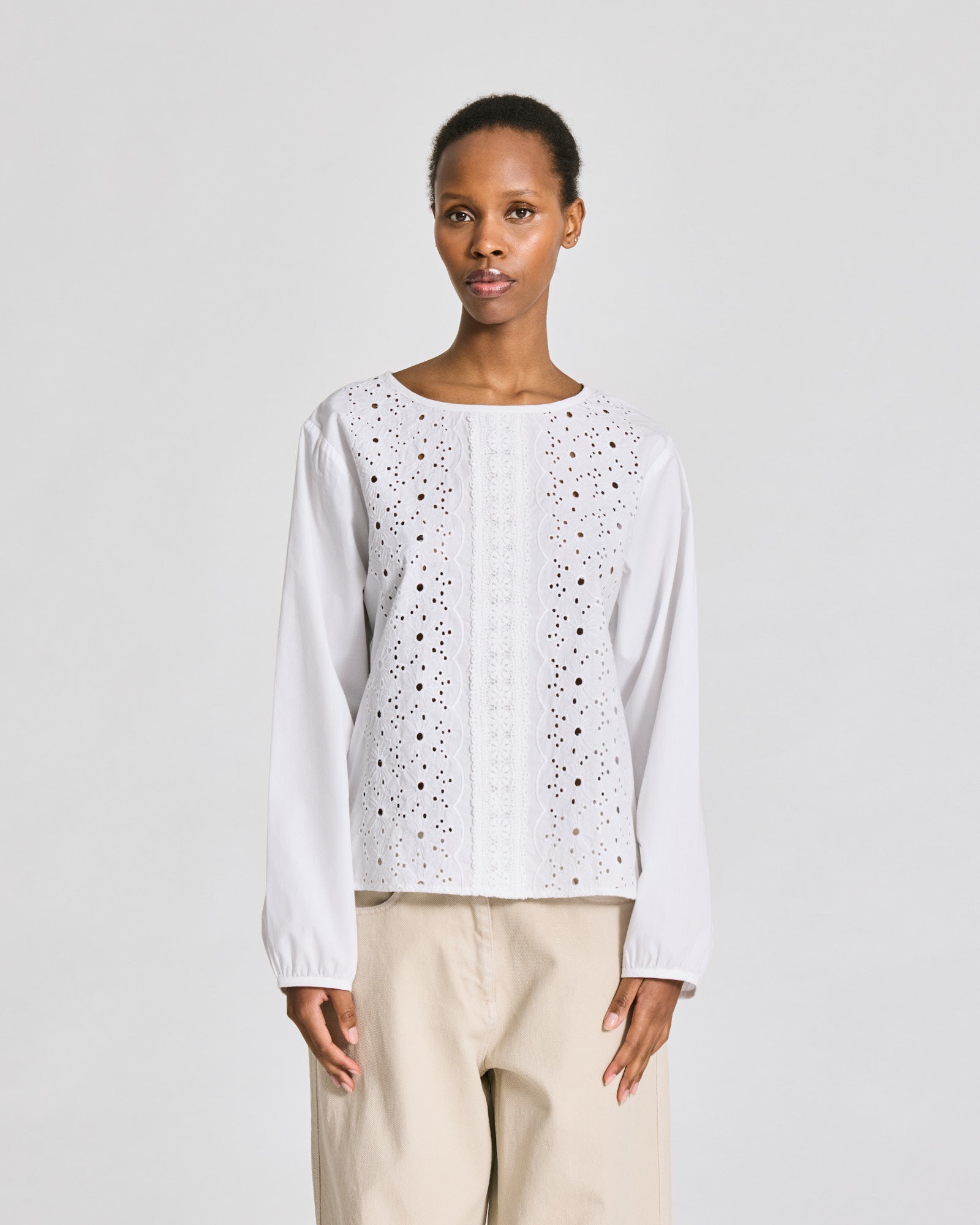 GAI+LISVA Louisa L/S Cotton Poplin Shirt Shirts & Blouses 100 White