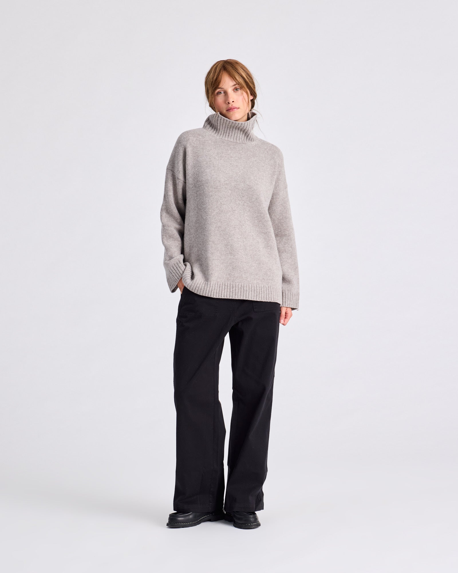 GAI+LISVA Mandie Lambswool Jumper GOTS 243975 Knit 173 Stone Grey