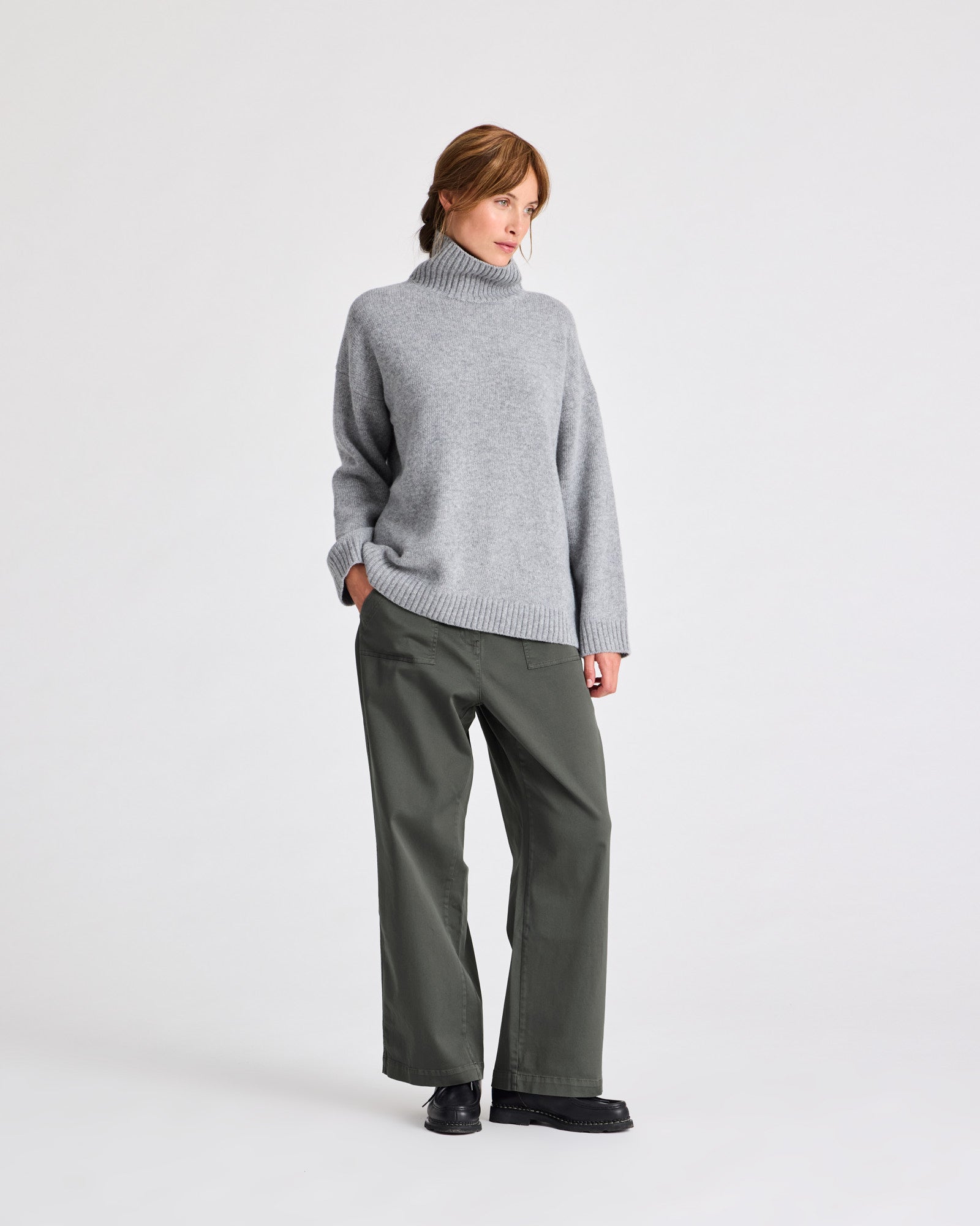 GAI+LISVA Mandie Lambswool Jumper GOTS 243975 Knit 602 Grey Melange