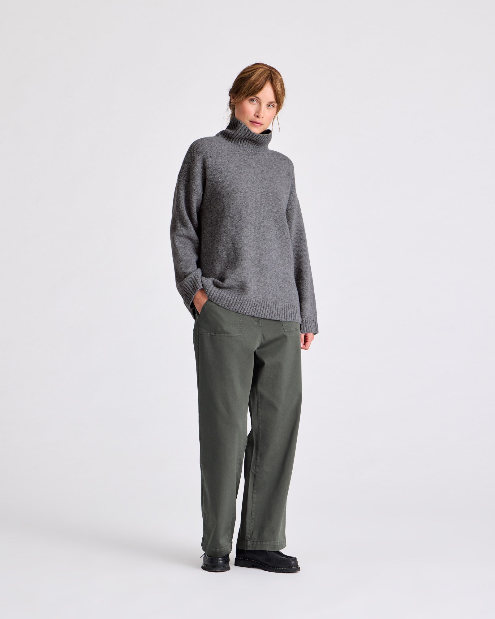 GAI+LISVA Mandie Lambswool Jumper GOTS 243975 Knit 631 Grafitti Grey Melangé
