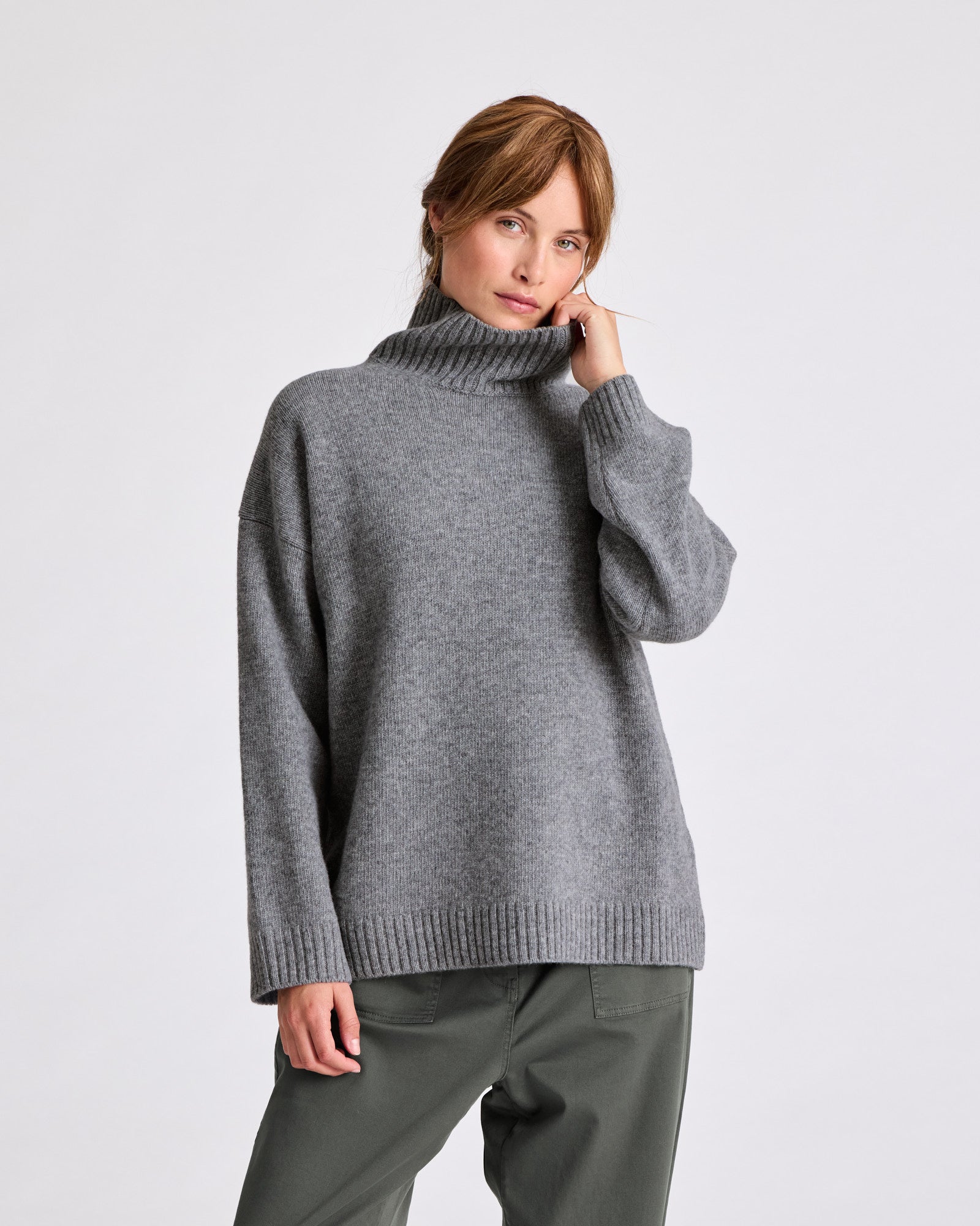 GAI+LISVA Mandie Lambswool Jumper GOTS 243975 Knit 631 Grafitti Grey Melangé