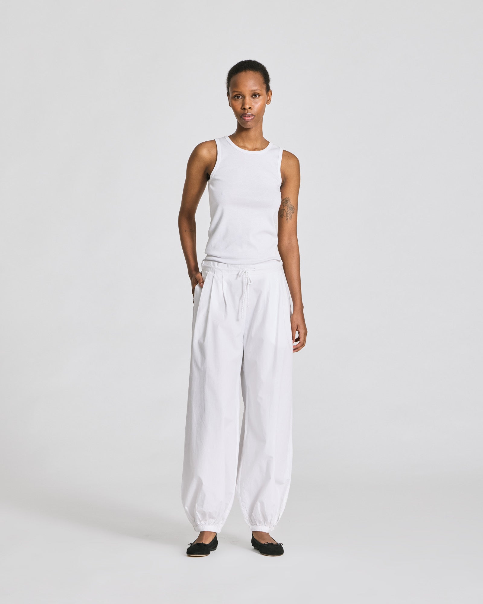 GAI+LISVA Maria Cotton Poplin Pants Trousers & Shorts 100 White