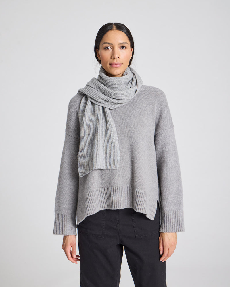 GAI+LISVA Mille Cashmere Scarf Knit 602 Grey Melange