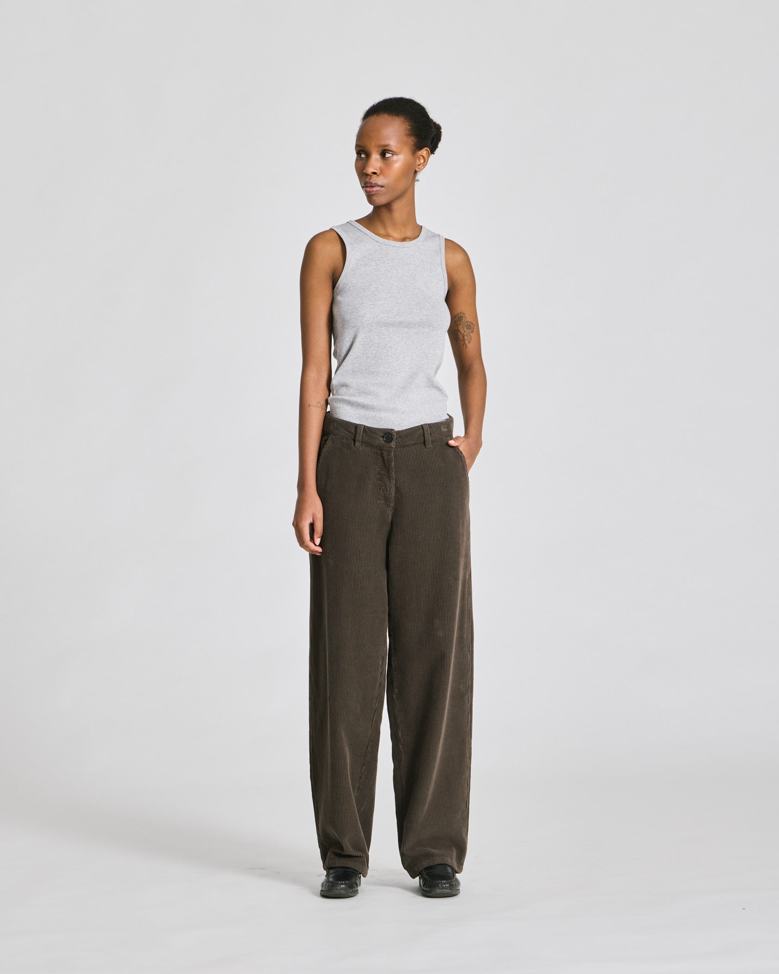GAI+LISVA Natalie Cotton Corduroy Pants Trousers & Shorts 651 Black Olive