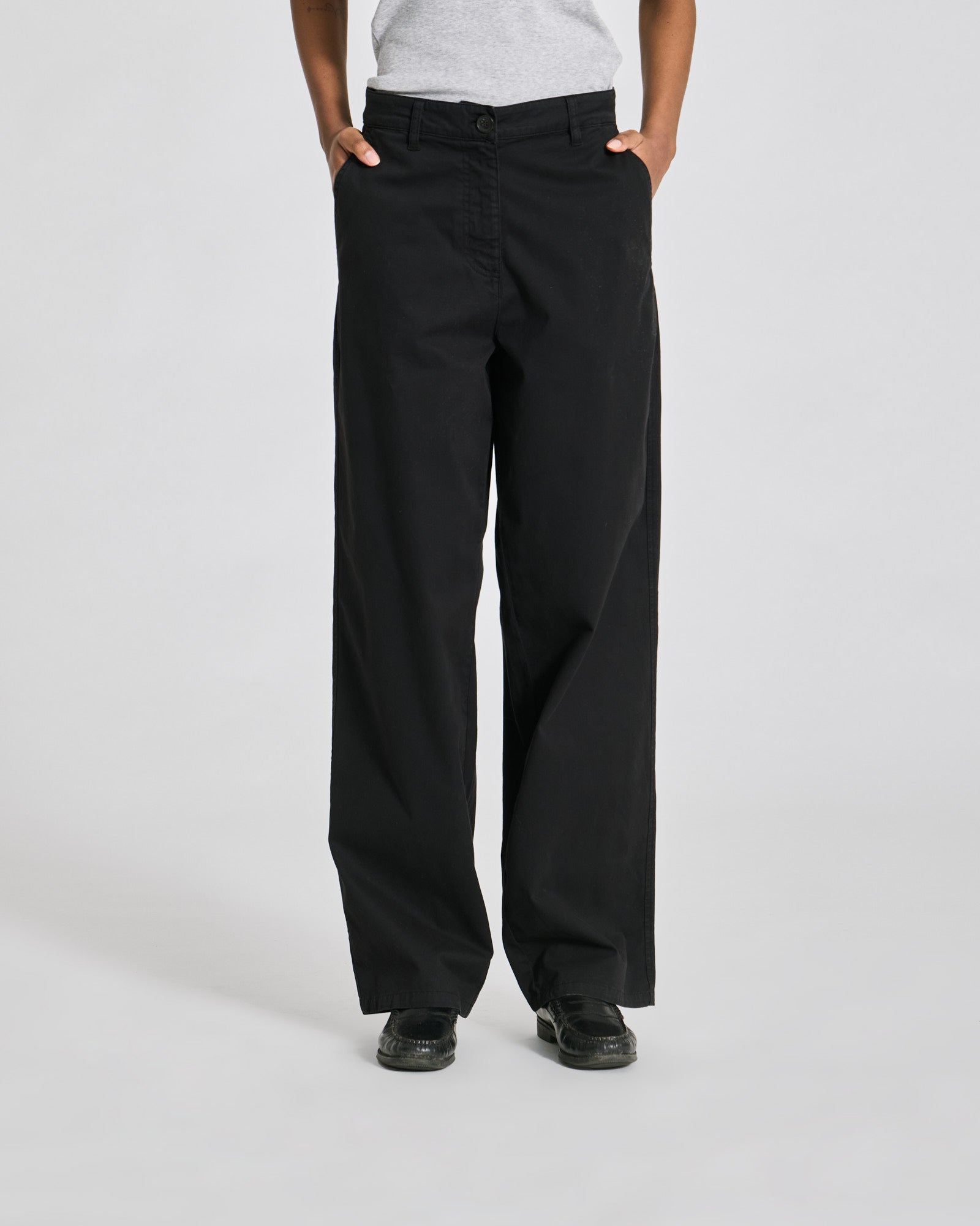 GAI+LISVA Natalie Cotton Stretched Twill Pants Trousers & Shorts 650 Black