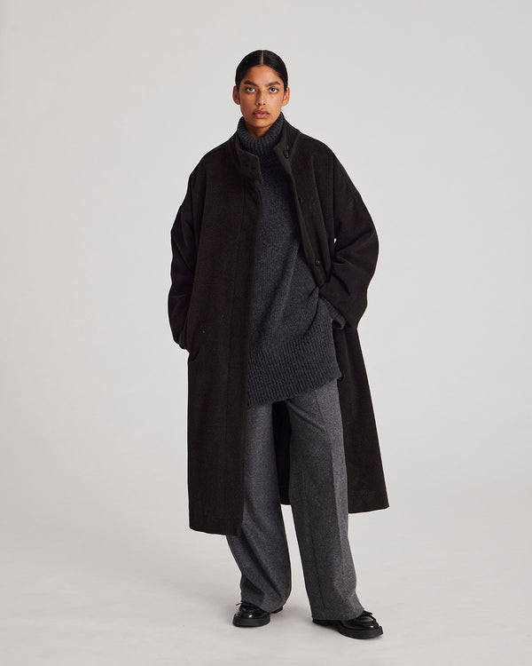 GAI+LISVA Nellie Wool Coat Jacket 682 Mulch/ Ecru Herringbone