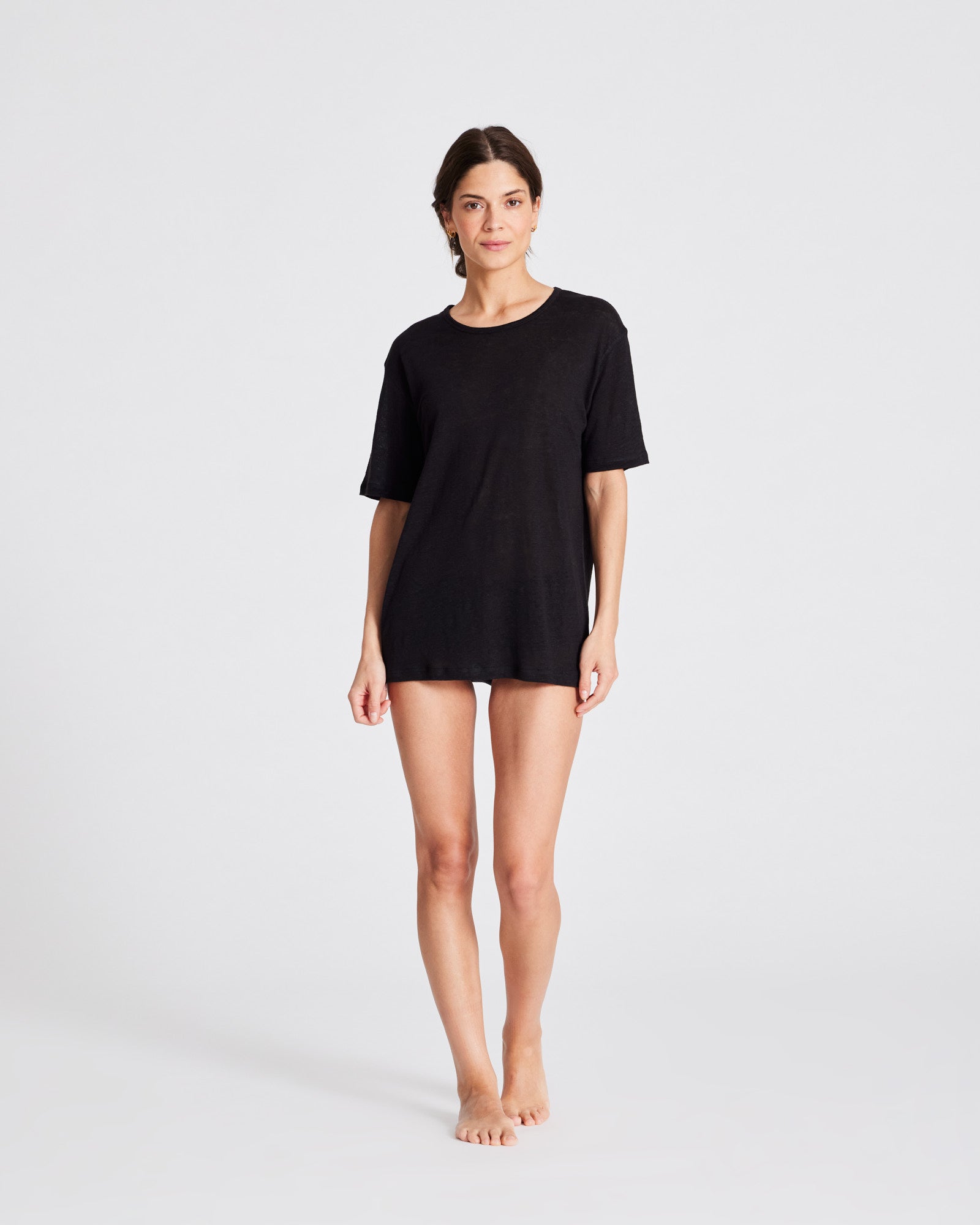 GAI+LISVA Nynne Linen Tee shirt Top 650 Black