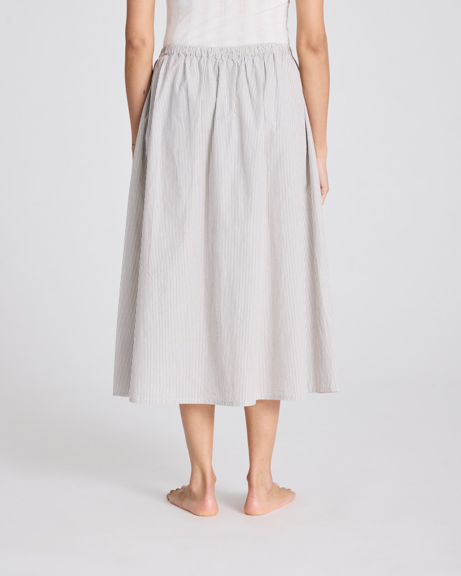 GAI+LISVA Petra Skirt Poplin Dresses & Skirts 126 Mulch White Stripe
