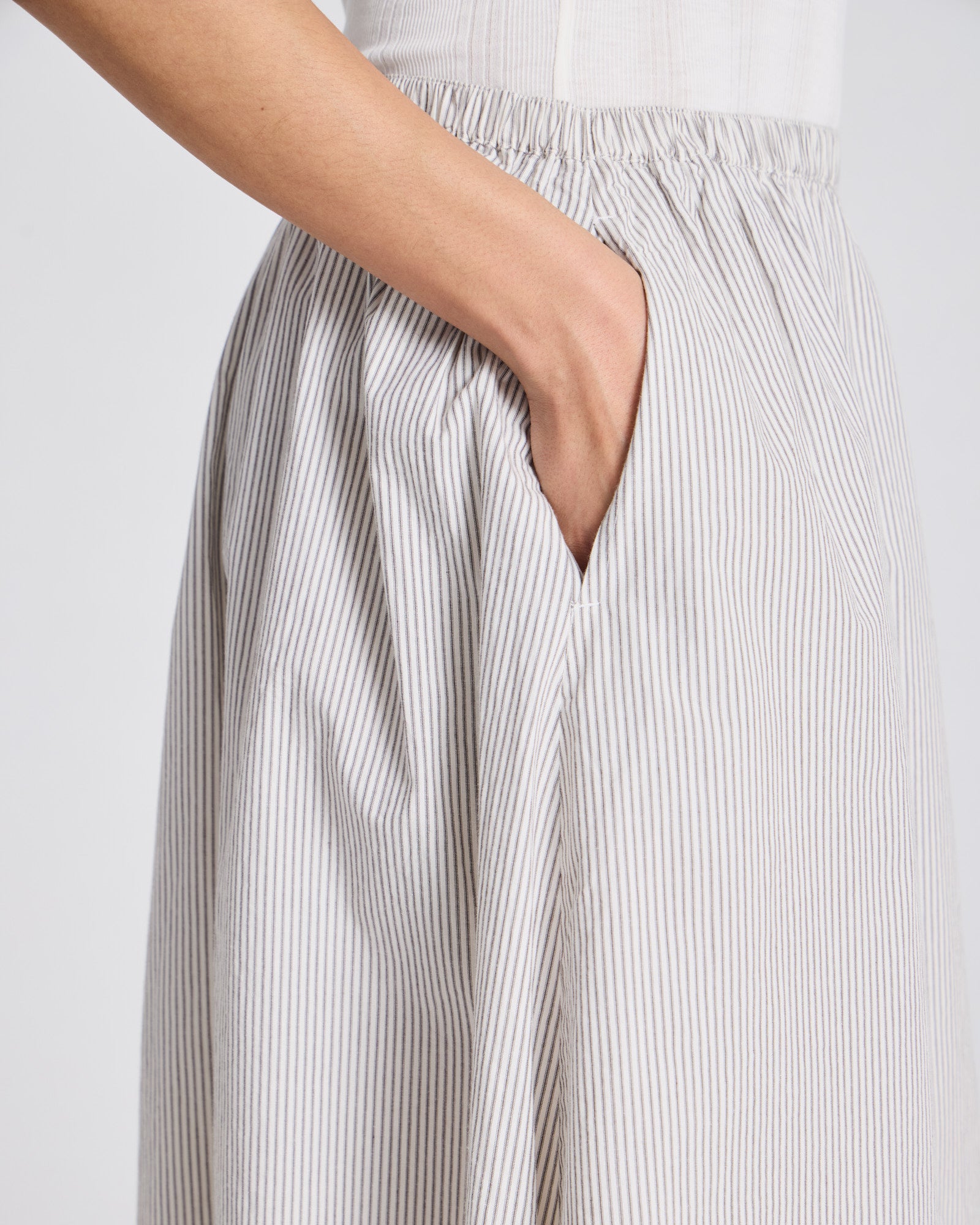 GAI+LISVA Petra Skirt Poplin Dresses & Skirts 126 Mulch White Stripe