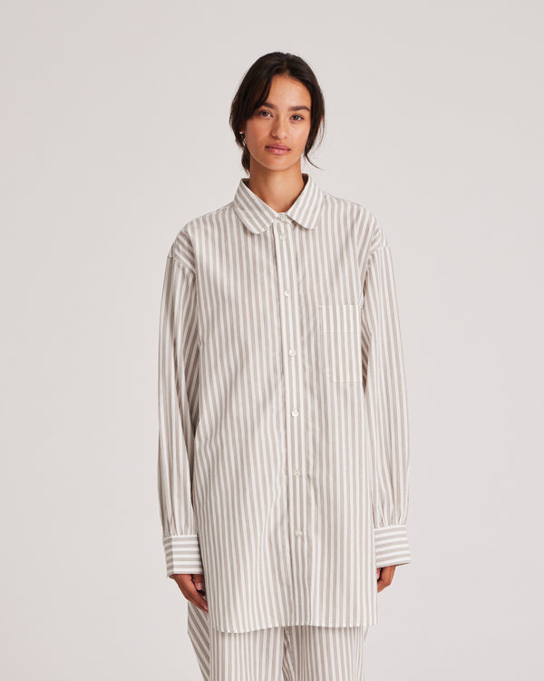 GAI+LISVA ROSA Shirt yarn dyed shirt Shirt 856 White/ Kangaroo