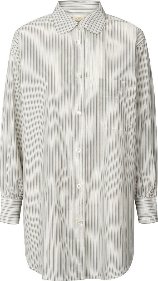 GAI+LISVA Rosa Pinstripe Shirt Cotton Poplin Shirt 961 Blue pin stripe