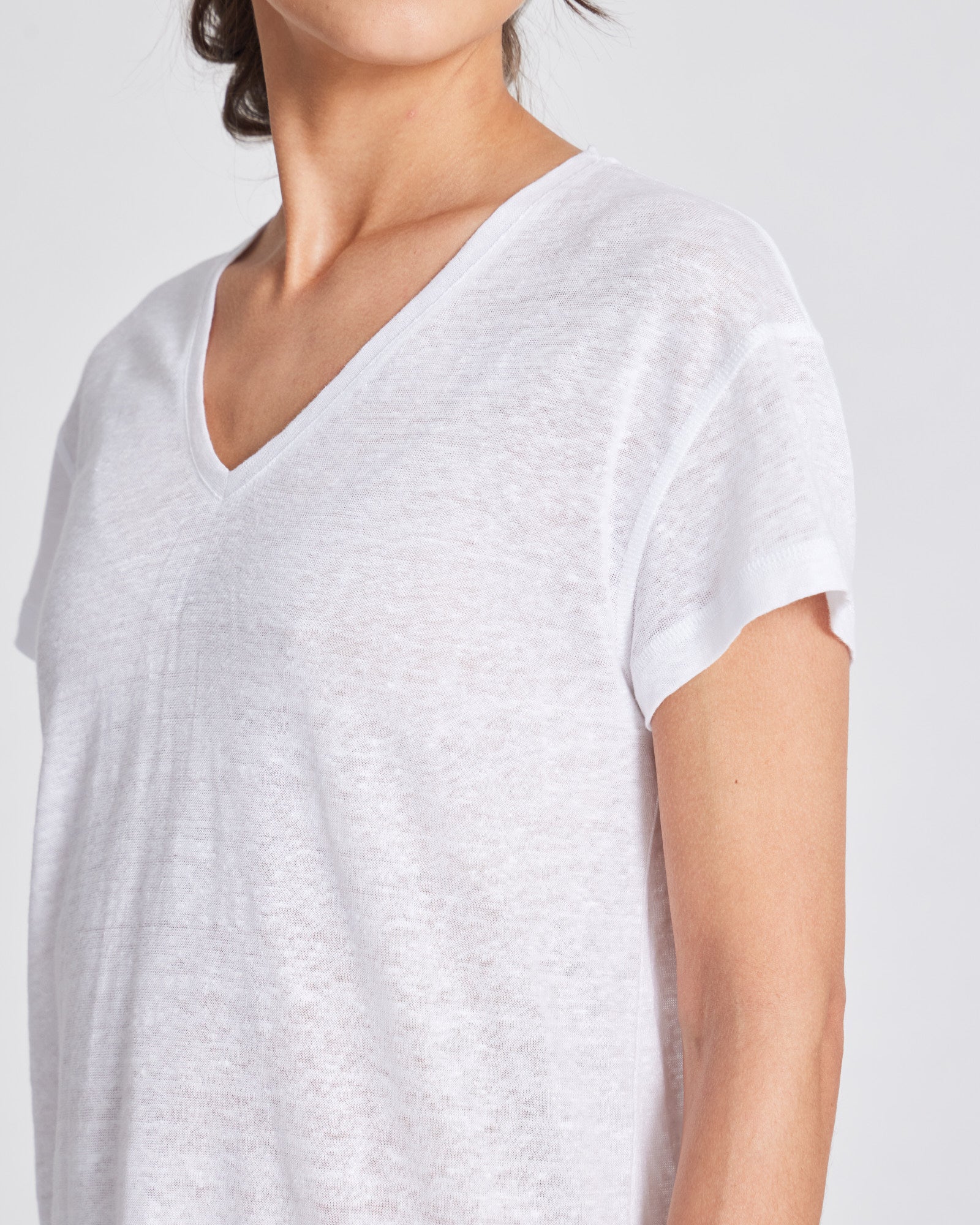 GAI+LISVA Simone Linen Tee Shirt Top 100 White