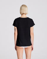 GAI+LISVA Simone Linen Tee Shirt Top 650 Black
