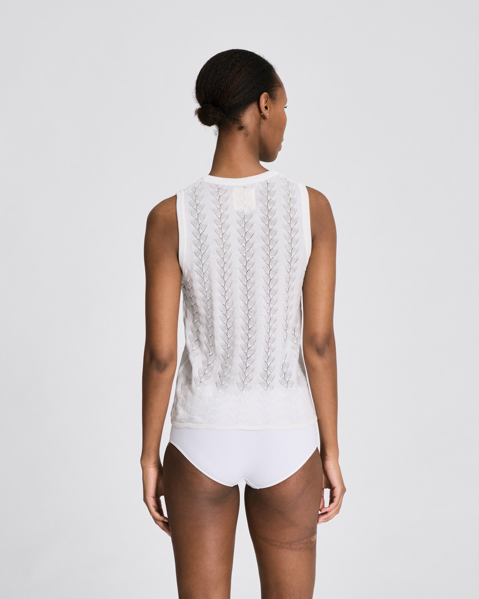 GAI+LISVA Sofie Butterfly Knit Top - GOTS Cotton l Knitwear 100 White