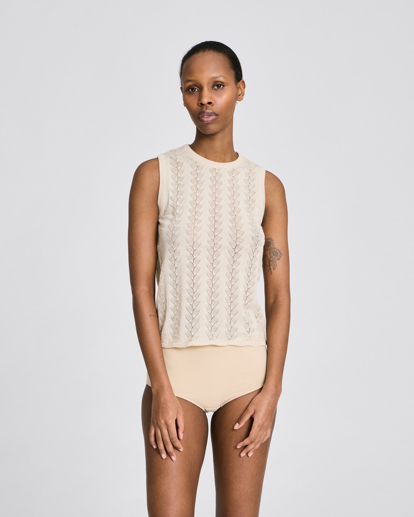 GAI+LISVA Sofie Butterfly Knit Top - GOTS Cotton l Knitwear 151 Ecru