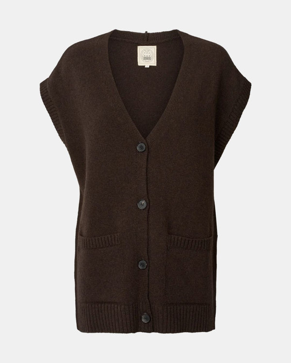 GAI+LISVA Thea Lambswool Vest GOTS 243975 Knit 681 Mulch