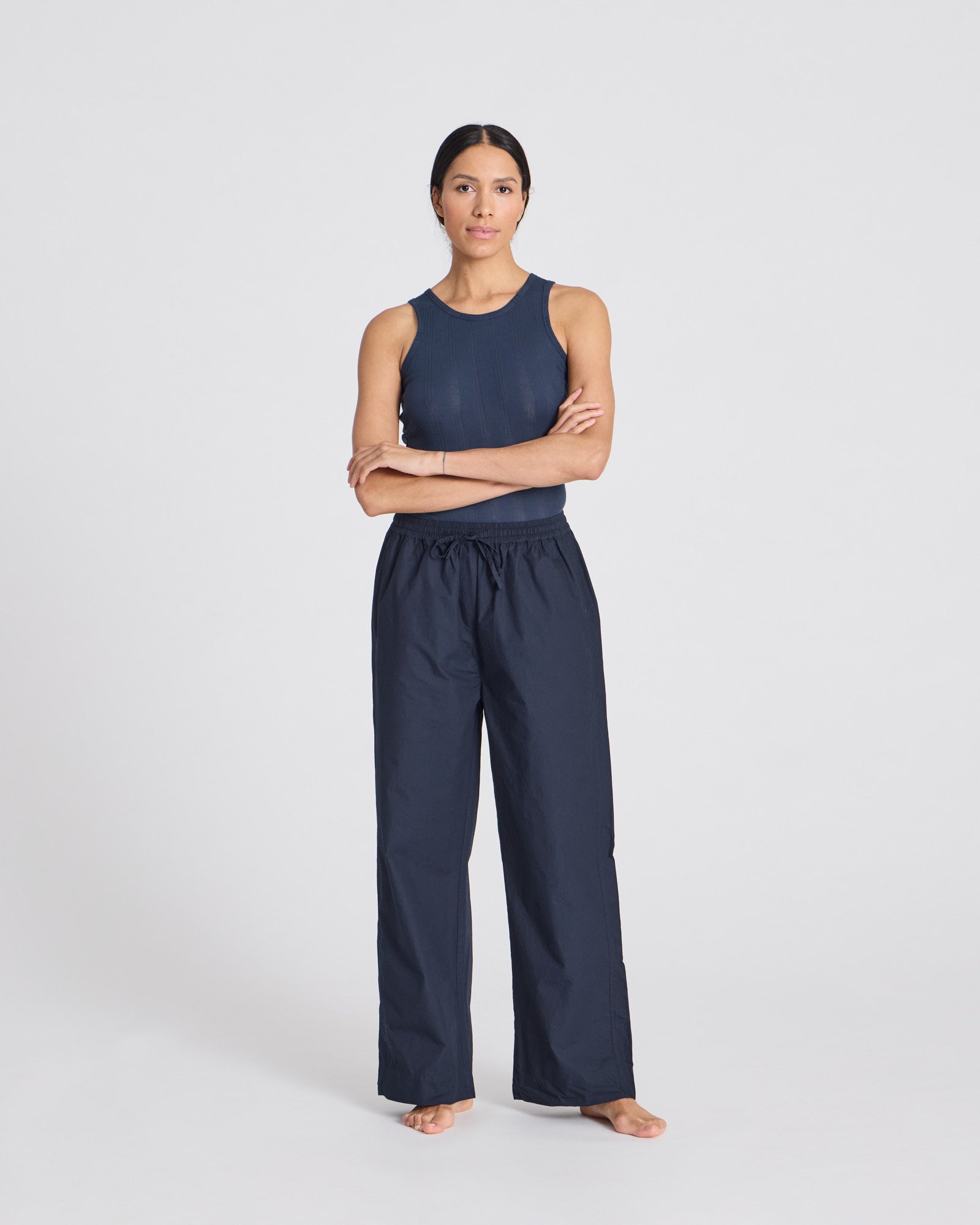 GAI+LISVA Thilde Pant Poplin GOTS 243975 Pants & Shorts 181 Midnight Blue