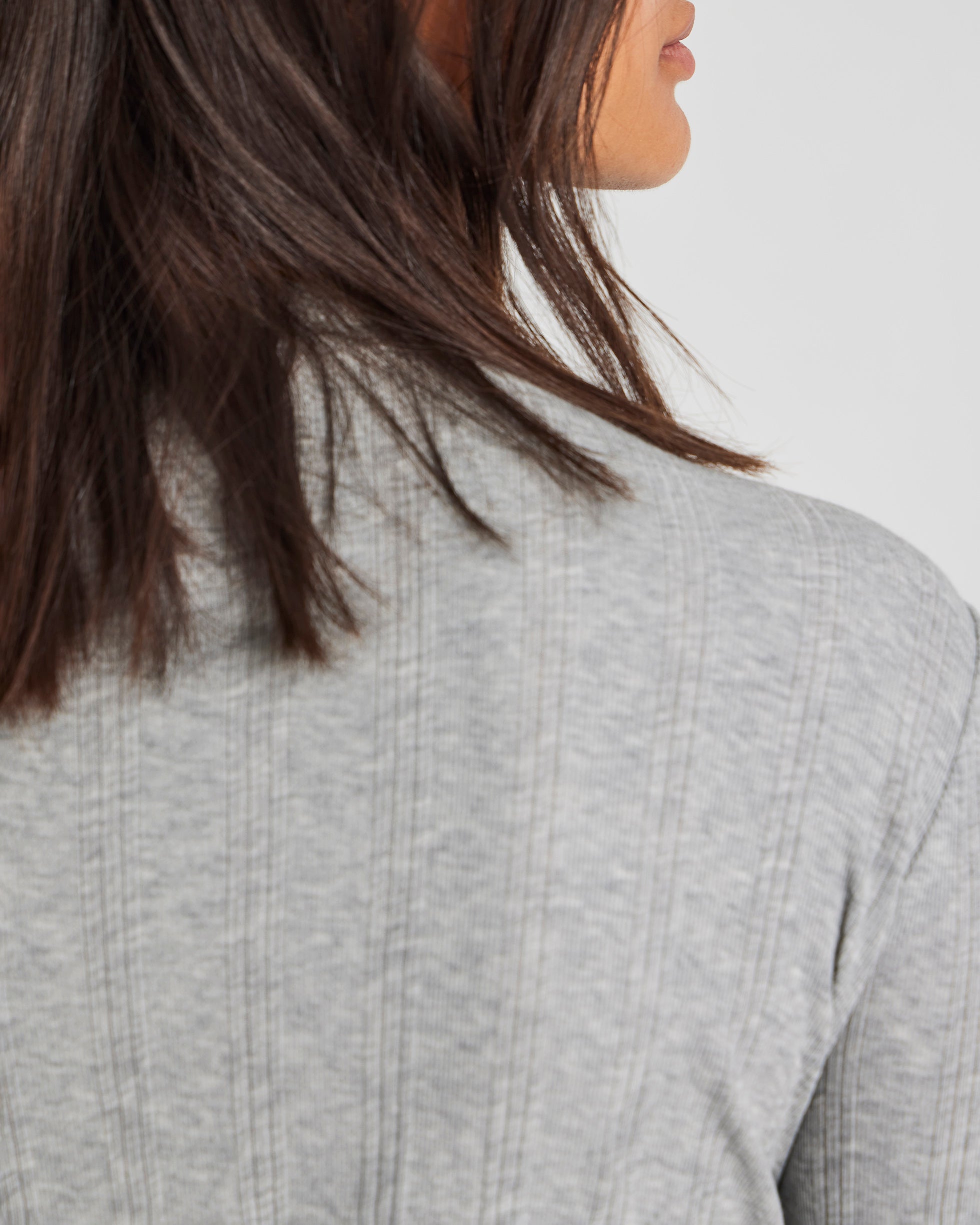 GAI+LISVA Thyra L/S Cotton Top Tops & T-shirts 601 Light Grey Melange
