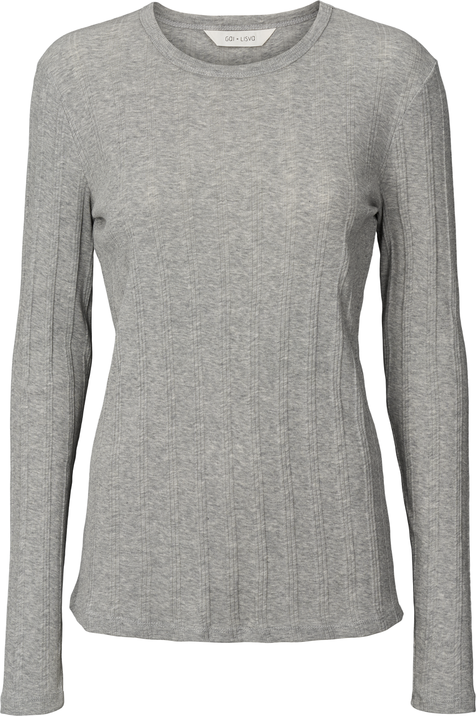 GAI+LISVA Thyra L/S Cotton Top Tops & T-shirts 601 Light Grey Melange