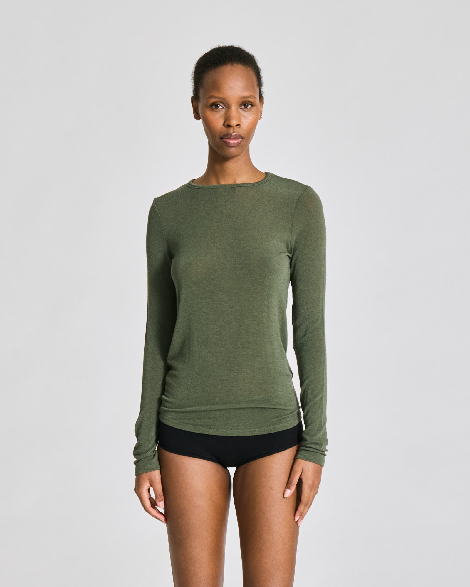 GAI+LISVA Thyra Wool Top Tops & T-shirts 170 Olive Night