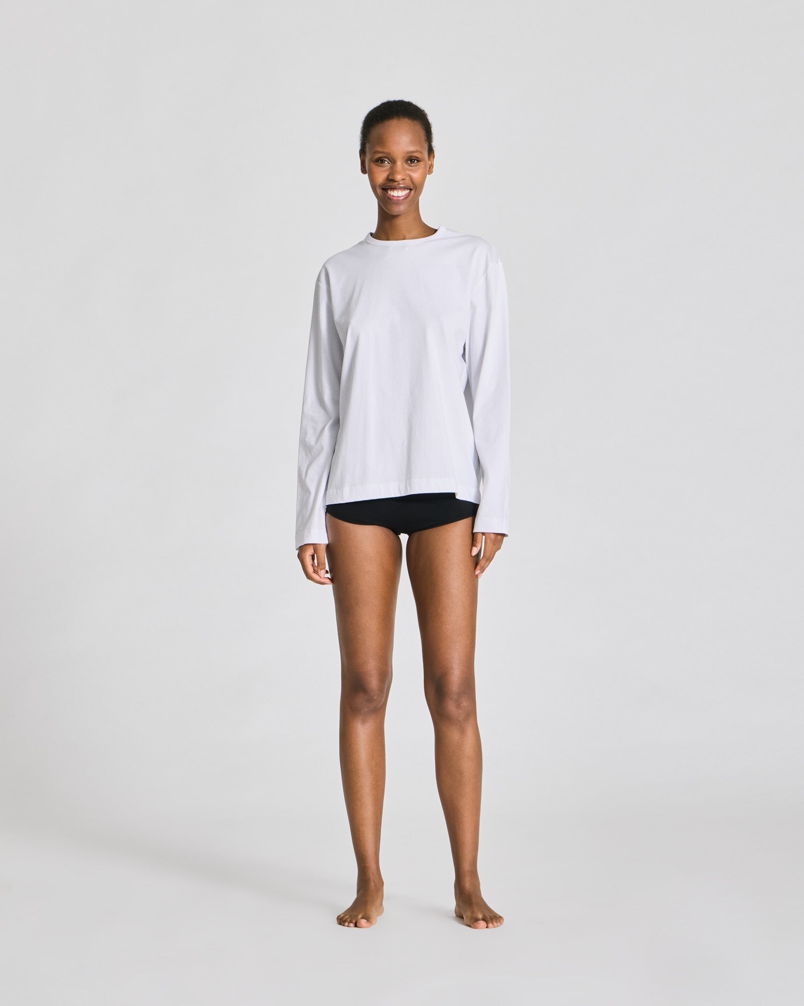 GAI+LISVA Veronica L/S Cotton Single Jersey Tee GOTS Tops & T-shirts 100 White